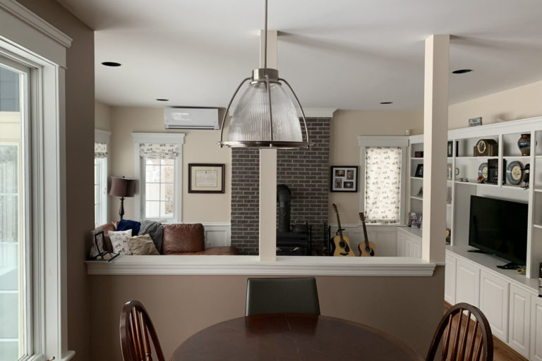 Finsihed den and room divider